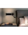 Buy MOOD Black and wood wall lamp with reader bedside lamp for bedrooms Faro Barcelona Iluminacion 20062