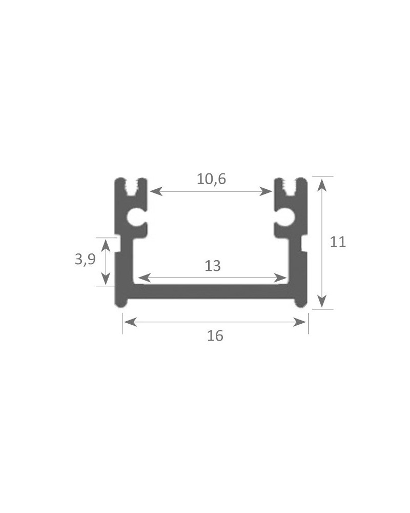 LPR Siver Aluminium Profile for LED Strips 2 mts