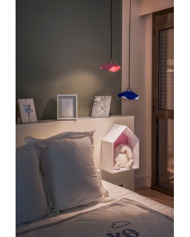 HELGA LED Pink leather pendant lamp, Faro Barcelona