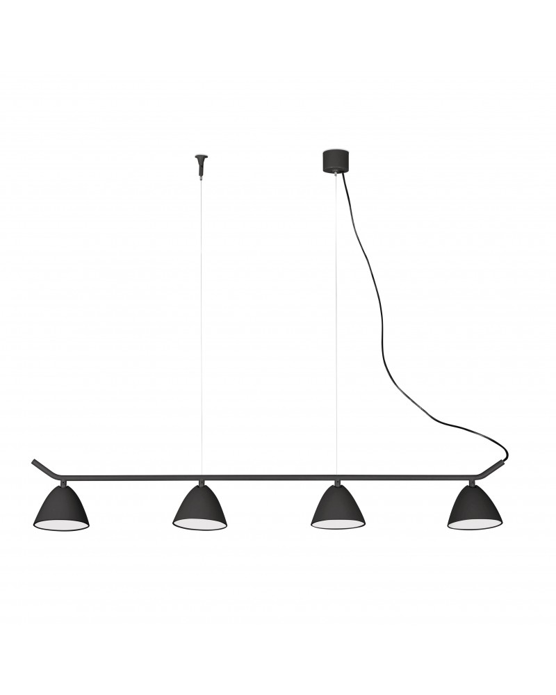 FLASH LED Black pendant lamp 4L