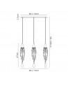 Agnes Pendant Bar, 3 x GU10, Polished Chrome