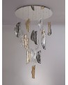Thalia Pendant 5M, 21 x G9, Polished Chrome/Clear & Amber & Smoked Glass