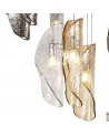 Thalia Pendant 5M, 21 x G9, Polished Chrome/Clear & Amber & Smoked Glass