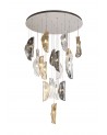 Thalia Pendant 5M, 21 x G9, Polished Chrome/Clear & Amber & Smoked Glass