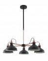 Morgan Telescopic 5 Light, 5 x E27, Sand Black/Copper/White