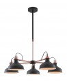Morgan Telescopic 5 Light, 5 x E27, Sand Black/Copper/White
