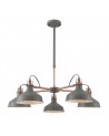 Morgan Telescopic 5 Light, 5 x E27, Sand Grey/Copper/White