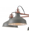 Morgan Telescopic 5 Light, 5 x E27, Sand Grey/Copper/White