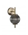 Arianna Wall Lamp, 1 x G9, Antique Brass/Smoked Glass