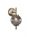 Arianna Wall Lamp, 1 x G9, Antique Brass/Smoked Glass