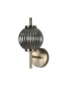 Arianna Wall Lamp, 1 x G9, Antique Brass/Smoked Glass