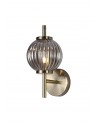 Arianna Wall Lamp, 1 x G9, Antique Brass/Smoked Glass