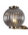 Arianna Wall Lamp, 1 x G9, Antique Brass/Smoked Glass