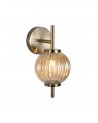 Arianna Wall Lamp, 1 x G9, Antique Brass/Amber Glass