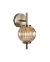 Arianna Wall Lamp, 1 x G9, Antique Brass/Amber Glass