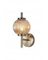 Arianna Wall Lamp, 1 x G9, Antique Brass/Amber Glass