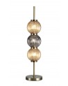 Arianna Table Lamp, 3 x G9, Antique Brass/Smoked & Amber Glass