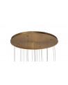 Alana Pendant 5M, 21 x G9, Brass/Copper & Cognac Glass