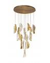 Alana Pendant 5M, 21 x G9, Brass/Copper & Cognac Glass