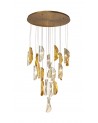 Alana Pendant 5M, 21 x G9, Brass/Copper & Cognac Glass