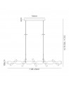Mollie Pendant, 10 x 2W LED, 3000K, 2800lm, Sand Black/Gold, 3yrs Warranty