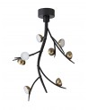 Aliyah 8 Light Ceiling Pendant, 8 x 3W LED, 3000K, 1320lm, Black/Antique Brass, 3yrs Warranty