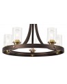 Elsie Pendant 5 Light E27, Brown Oxide/Bronze With Clear Glass Shades