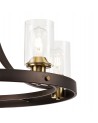 Elsie Pendant 5 Light E27, Brown Oxide/Bronze With Clear Glass Shades