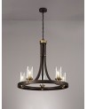 Elsie Pendant 5 Light E27, Brown Oxide/Bronze With Clear Glass Shades
