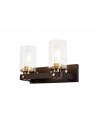 Elsie Wall Lamp 2 Light E27, Brown Oxide/Bronze With Clear Glass Shades