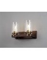 Elsie Wall Lamp 2 Light E27, Brown Oxide/Bronze With Clear Glass Shades