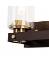 Elsie Wall Lamp 2 Light E27, Brown Oxide/Bronze With Clear Glass Shades