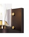 Elsie Wall Lamp 1 Light E27, Brown Oxide/Bronze With Clear Glass Shades