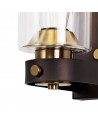 Elsie Wall Lamp 1 Light E27, Brown Oxide/Bronze With Clear Glass Shades