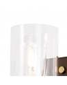 Elsie Wall Lamp 1 Light E27, Brown Oxide/Bronze With Clear Glass Shades