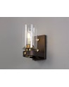 Elsie Wall Lamp 1 Light E27, Brown Oxide/Bronze With Clear Glass Shades