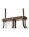 Elsie Linear Pendant 6 Light E27, Brown Oxide/Bronze With Clear Glass Shades