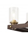 Elsie Linear Pendant 6 Light E27, Brown Oxide/Bronze With Clear Glass Shades