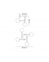 Erica Flush Ceiling, 5 Light G9, Matt Black/Antique Brass/Cognac Glass