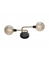 Erica Wall Lamp, 2 Light G9, Matt Black/Antique Brass/Cognac Glass
