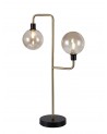 Erica Table Lamp, 2 Light G9, Matt Black/Antique Brass/Cognac Glass