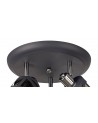 Polly 3 Light Round Spotlight E14, Matt Grey/Polished Chrome/Cognac