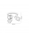 Polly 3 Light Round Spotlight E14, Matt Grey/Polished Chrome/Cognac