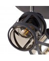 Polly 3 Light Round Spotlight E14, Matt Grey/Polished Chrome/Cognac