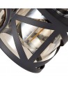 Polly 3 Light Round Spotlight E14, Matt Grey/Polished Chrome/Cognac