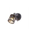 Polly 1 Light Spotlight E14, Matt Grey/Polished Chrome/Cognac