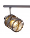 Polly 4 Bar Light Spotlight E14, Matt Grey/Polished Chrome/Cognac
