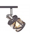 Polly 4 Bar Light Spotlight E14, Matt Grey/Polished Chrome/Cognac