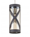 Polly 1 Light Pendant E14, Matt Grey/Polished Chrome/Cognac