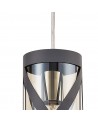 Polly 1 Light Pendant E14, Matt Grey/Polished Chrome/Cognac